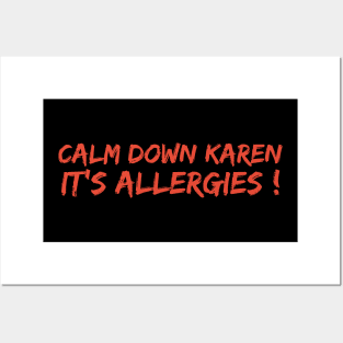 Calm Down Karen Its Allergies Posters and Art